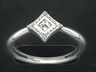 Square Pave Cubic Ring
